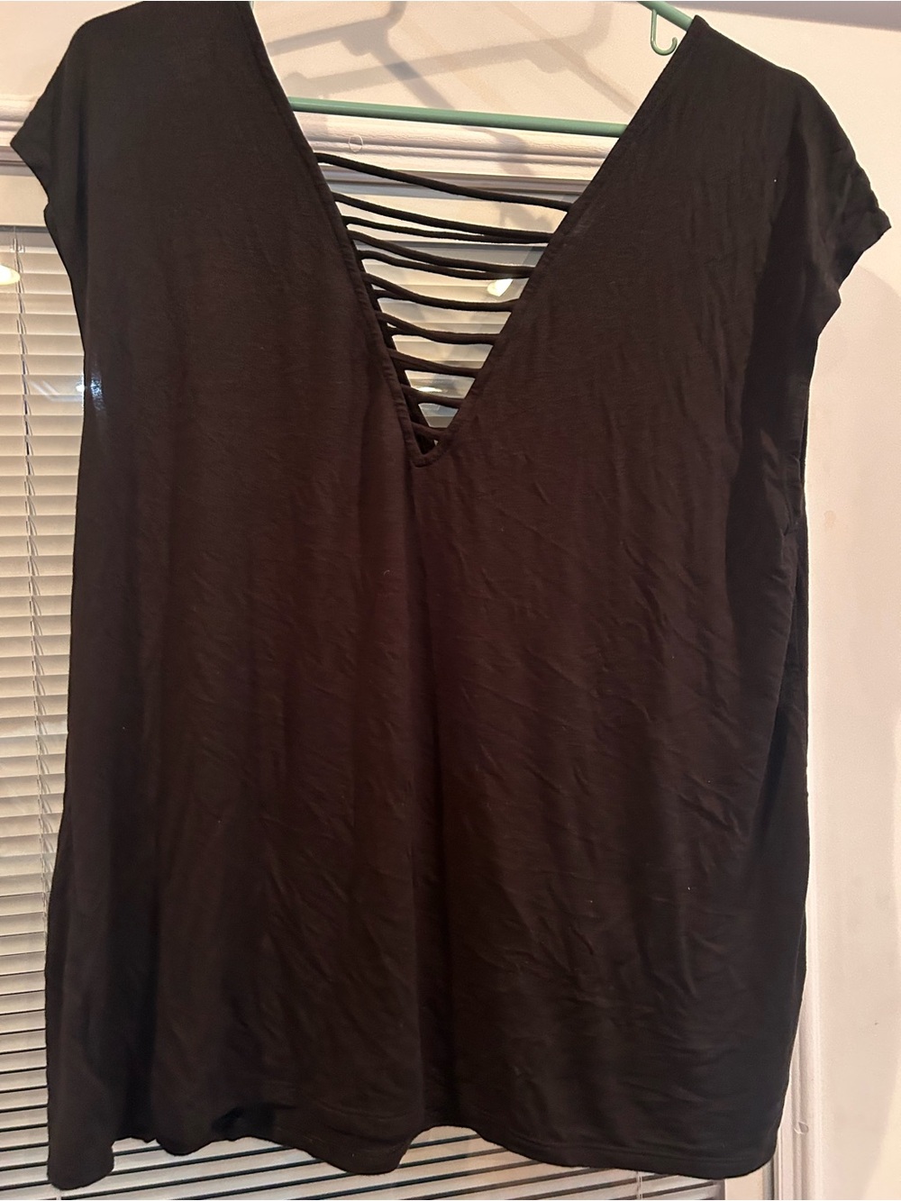 American Eagle Black Strappy V-Neck Women’s Top